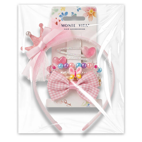 Резинка для волос с ободком, заколками (2 шт.) и браслетами (3 шт.), НАБОР, MONTE VITA (МОНТЕ ВИТА), 458860 - фото 2