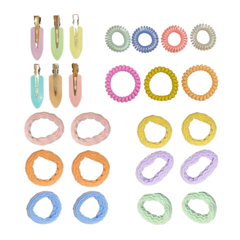 Резинки для волос (19 шт.) с зажимами (6 шт.), КОСМЕТИЧКА В ПОДАРОК, MONTE VITA (МОНТЕ ВИТА), 458862 - фото 3