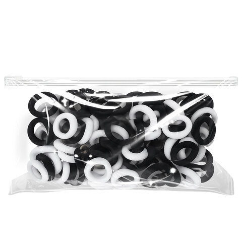 Резинки для волос НАБОР 100 шт., 2 см, черные/белые, КОСМЕТИЧКА В ПОДАРОК, MONTE VITA (МОНТЕ ВИТА), 458865 - фото 2