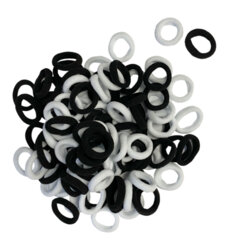 Резинки для волос НАБОР 100 шт., 2 см, черные/<wbr/>белые, КОСМЕТИЧКА В ПОДАРОК, MONTE VITA (МОНТЕ ВИТА), 458865