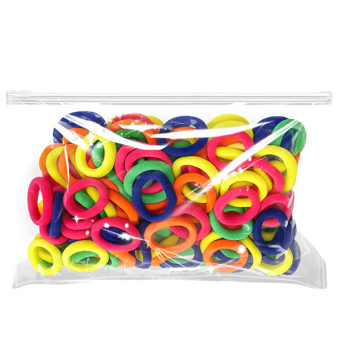 Резинки для волос НАБОР 100 шт., 2 см, яркие цвета, КОСМЕТИЧКА В ПОДАРОК, MONTE VITA (МОНТЕ ВИТА), 458866 - фото 2
