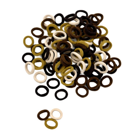 Резинки для волос НАБОР 100 шт., 2 см, бежевые/коричневые, КОСМЕТИЧКА В ПОДАРОК, MONTE VITA (МОНТЕ ВИТА), 458867 - фото 3