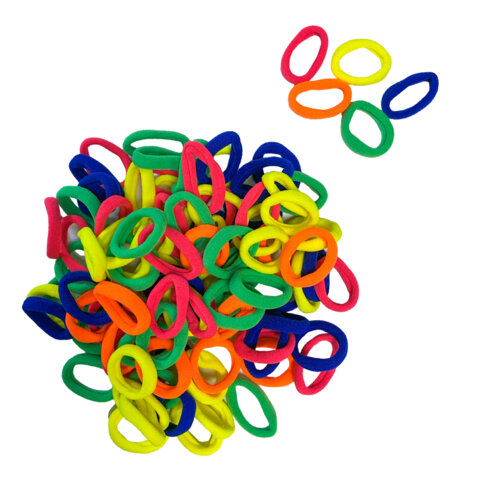 Резинки для волос НАБОР 100 шт., 3 см, яркие цвета, КОСМЕТИЧКА В ПОДАРОК, MONTE VITA (МОНТЕ ВИТА), 458869 - фото 3