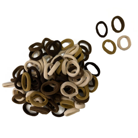 Резинки для волос НАБОР 100 шт., 3 см, бежевые/коричневые, КОСМЕТИЧКА В ПОДАРОК, MONTE VITA (МОНТЕ ВИТА), 458870 - фото 3