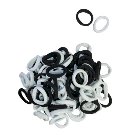 Резинки для волос НАБОР 100 шт., 4 см, черные/белые, КОСМЕТИЧКА В ПОДАРОК, MONTE VITA (МОНТЕ ВИТА), 458871 - фото 3