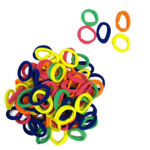 Резинки для волос НАБОР 100 шт., 4 см, яркие цвета ассорти, КОСМЕТИЧКА В ПОДАРОК, MONTE VITA (МОНТЕ ВИТА), 458872 - фото 3