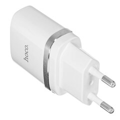 Зарядное устройство сетевое HOCO 12 Вт, 2.4 А, 2 х USB, кабель Type-C, 1 м, белый
