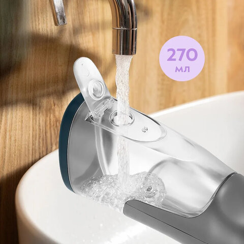 Ирригатор для полости рта KITFORT КТ-5942, портативный, емкость резервуара 0,27 л, 2 насадки, серый - фото 2