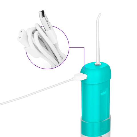 Ирригатор для полости рта KITFORT КТ-2988, портативный, емкость резервуара 0,12 л, 2 насадки, бирюзовый - фото 5