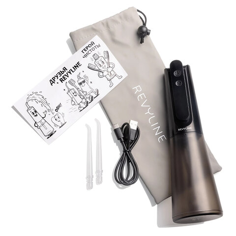 Ирригатор для полости рта REVYLINE RL 670, емкость резервуара 0,27 л, 2 насадки, черный, 9102 - фото 6