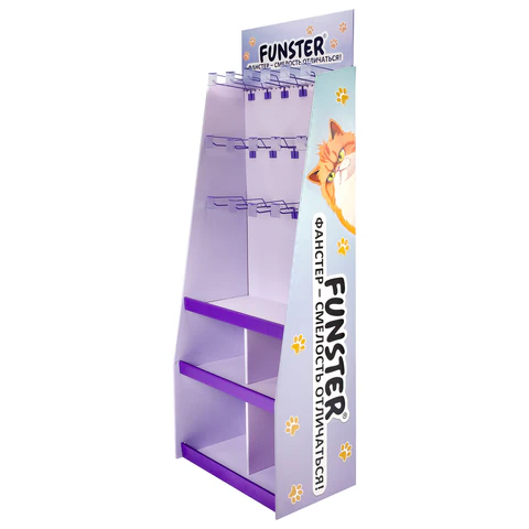Стойка напольная для размещения товара FUNSTER, 180x60x40 см, 3 полки, 16 крючков, 507854 - фото 2