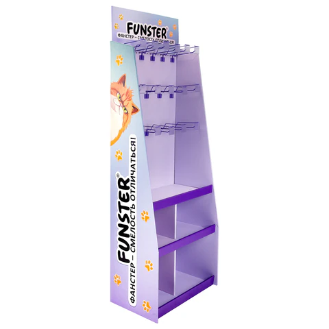 Стойка напольная для размещения товара FUNSTER, 180x60x40 см, 3 полки, 16 крючков, 507854 - фото 4