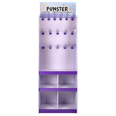 Стойка напольная для размещения товара FUNSTER, 180x60x40 см, 3 полки, 16 крючков, 507854 - фото 3