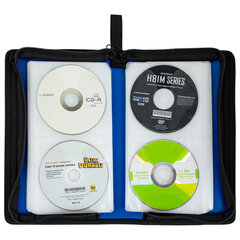 Портмоне для CD/<wbr/>DVD BRAUBERG на 96 дисков, обложка пластиковая, синий, 510091