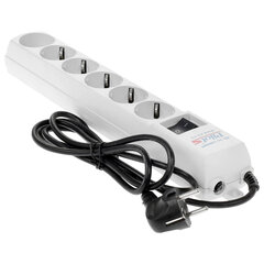 Сетевой фильтр PILOT &laquo;S&raquo;, 5 компьютерных розеток + 1 бытовая розетка, 1,8 м, белый