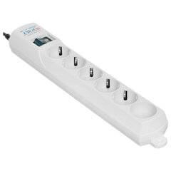 Сетевой фильтр PILOT &laquo;S&raquo;, 5 компьютерных розеток + 1 бытовая розетка, 1,8 м, белый