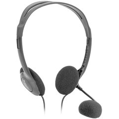 Наушники с микрофоном (гарнитура) DEFENDER AURA-102, проводные, 1,55 м, с оголовьем, черные, 63102