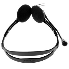 Наушники с микрофоном (гарнитура) DEFENDER AURA-102, проводные, 1,55 м, с оголовьем, черные, 63102