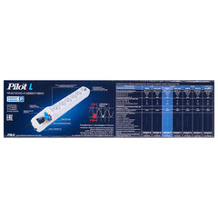 Сетевой фильтр PILOT &laquo;L&raquo;, 5 компьютерных розеток + 1 бытовая розетка, 3 м, белый