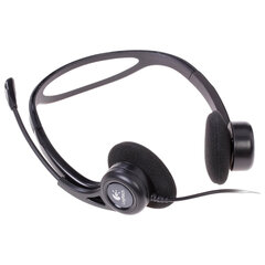 Наушники с микрофоном (гарнитура) LOGITECH PC 960, проводная, компьютерная, 2,4 м, стерео, USB, черная