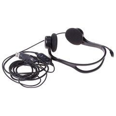 Наушники с микрофоном (гарнитура) LOGITECH PC 960, проводная, компьютерная, 2,4 м, стерео, USB, черная
