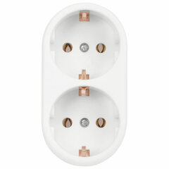 Сетевой разветвитель SONNEN U-020G, 2 розетки, с заземлением, 16 А, белый, 511442