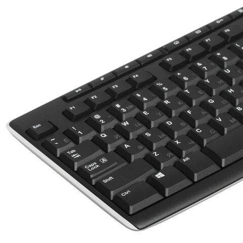 Клавиатура беспроводная LOGITECH K270, 104 клавиши + 8 дополнительных клавиш, мультимедийная, черная