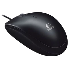 Мышь проводная LOGITECH B100, USB, 2 кнопки + 1 колесо-кнопка, оптическая, черная