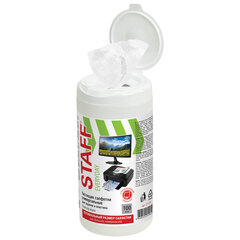 Салфетки для экранов всех типов и пластика универсальные STAFF &laquo;EVERYDAY&raquo;, туба 100 шт., влажные, 511518