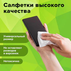 Салфетки для экранов всех типов и пластика универсальные STAFF "EVERYDAY", туба 100 шт., влажные, 511518