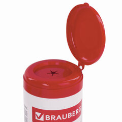 Салфетки для экранов всех типов и пластика BRAUBERG с ароматом &laquo;ЛИМОН&raquo;, туба 100 шт., влажные, 511688