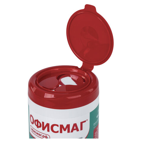 Салфетки для экранов всех типов и пластика ОФИСМАГ с ароматом "АБРИКОС", туба 100 шт., влажные, 511690 - фото 4