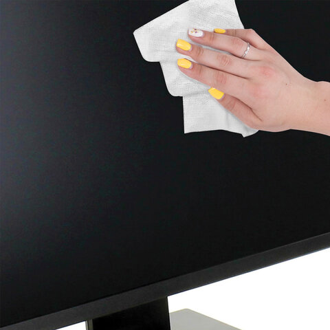 Салфетки для экранов всех типов и пластика ОФИСМАГ с ароматом "АБРИКОС", туба 100 шт., влажные, 511690 - фото 7