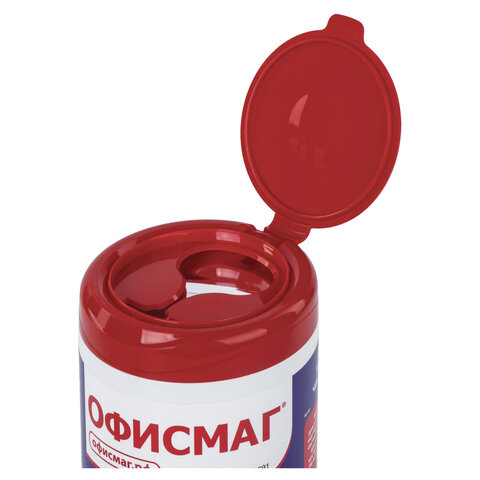 Салфетки для экранов всех типов и пластика ОФИСМАГ с ароматом "АСТРА", туба 100 шт., влажные, 511691 - фото 3