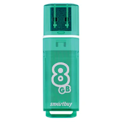 Флеш-диск 8 GB, SMARTBUY Glossy, USB 2.0, зеленый, SB8GBGS-G