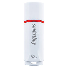 Флеш-диск 32 GB, SMARTBUY Crown, USB 2.0, белый, SB32GBCRW-W