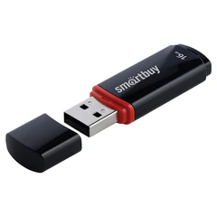 Флеш-диск 16 GB, SMARTBUY Crown, USB 2.0, черный, SB16GBCRW-K