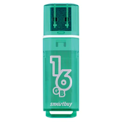 Флеш-диск 16 GB, SMARTBUY Glossy, USB 2.0, зеленый, SB16GBGS-G
