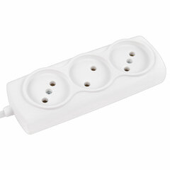 Удлинитель Р16-010, 3 розетки без заземления, 3 м, 2&times;0,75 мм, 1300 Вт, белый