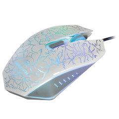 Мышь проводная игровая SONNEN GM-17, USB, 2400 dpi, 6 кнопок, оптическая, LED-подсветка, белая, 512639