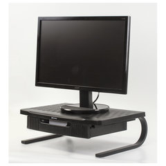 Подставка для оргтехники BRAUBERG, 1 отделение, 460&times;300&times;145 мм, металлическое основание, черная, 512667