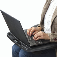 Подставка-столик с мягкими подушками, для ноутбука и творчества BRAUBERG, 480&times;335 мм, черный, 512668