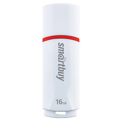 Флеш-диск 16 GB, SMARTBUY Crown, USB 2.0, белый, SB16GBCRW-W