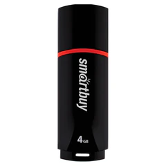 Флеш-диск 4 GB, SMARTBUY Crown, USB 2.0, черный, SB4GBCRW-K