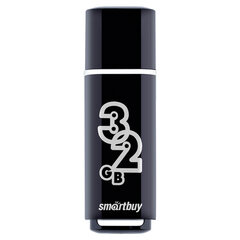 Флеш-диск 32 GB, SMARTBUY Glossy, USB 2.0, черный, SB32GBGS-K