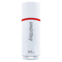Флеш-диск 64 GB, SMARTBUY Crown, USB 2.0, белый, SB64GBCRW-W
