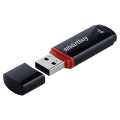 Флеш-диск 64 GB, SMARTBUY Crown, USB 2.0, черный, SB64GBCRW-K