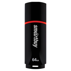 Флеш-диск 64 GB, SMARTBUY Crown, USB 2.0, черный, SB64GBCRW-K
