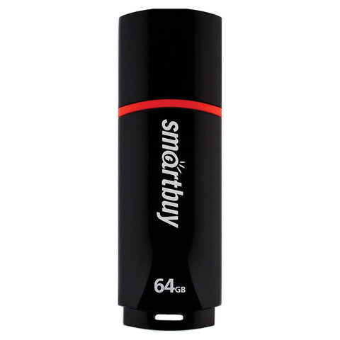 Флеш-диск 64 GB, SMARTBUY Crown, USB 2.0, черный, SB64GBCRW-K