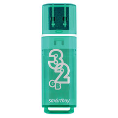 Флеш-диск 32 GB, SMARTBUY Glossy, USB 2.0, зеленый, SB32GBGS-G